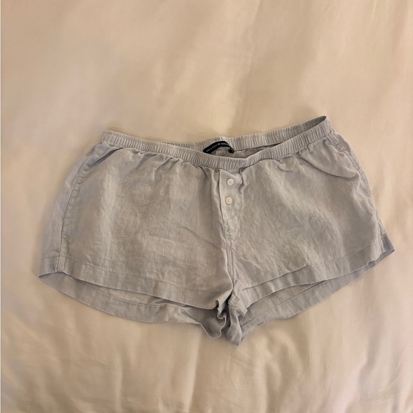Brandy Melville High Waist Striped Shorts - Light Blue Keira boxer lounge pj - Picture 3 of 6